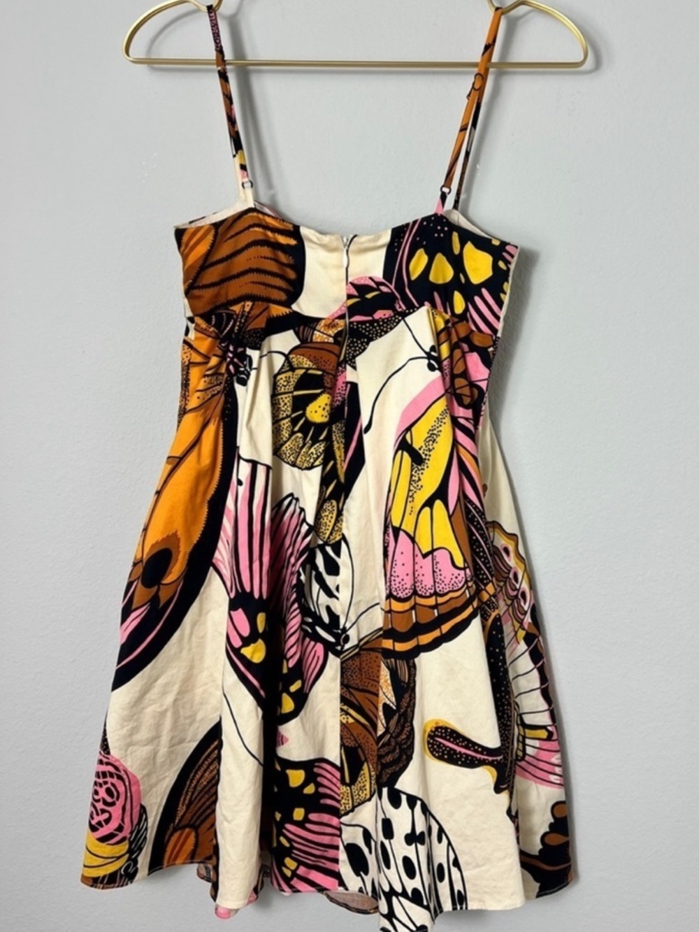 VTG Betsey Johnson Y2K Butterfly Print Mini Dress Empire Waist Sundress Size 0 - Picture 8 of 11